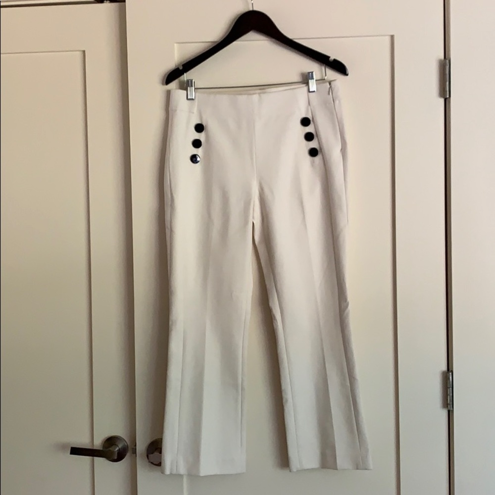 NWT Loft cream crop pants size 8